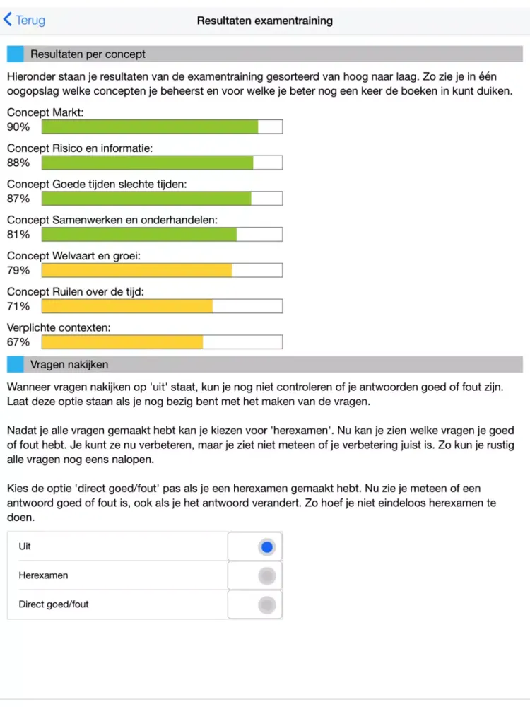 Examentraining VWO Economie iPad 应用截图