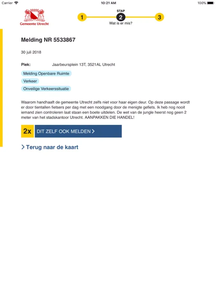 Ảnh chụp màn hình của Slim Melden Utrecht iPad 