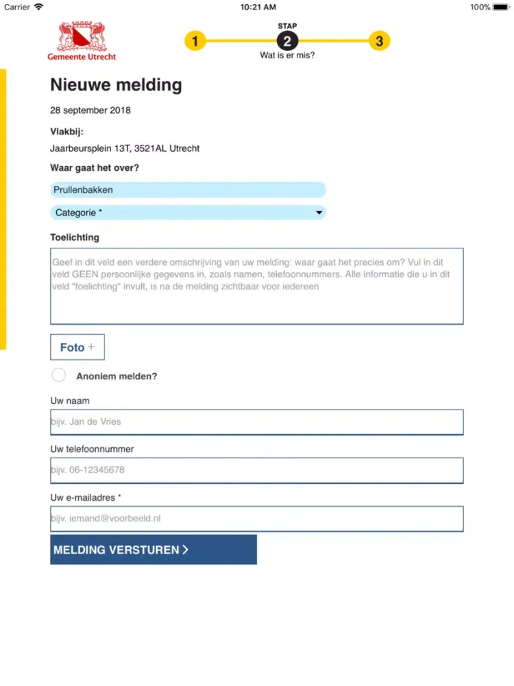 Ảnh chụp màn hình của Slim Melden Utrecht iPad 
