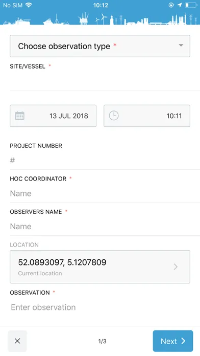 Ảnh chụp màn hình của Fugro HSSE Observation