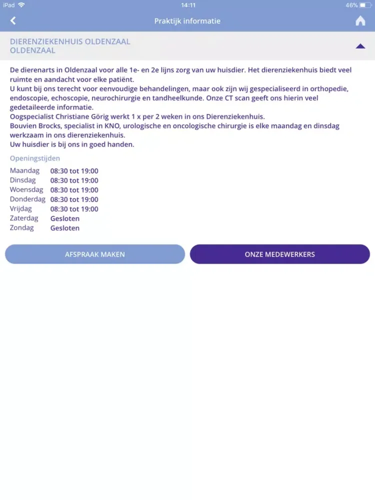 Dierenziekenhuis Oldenzaal iPad  سکرین شاٹس