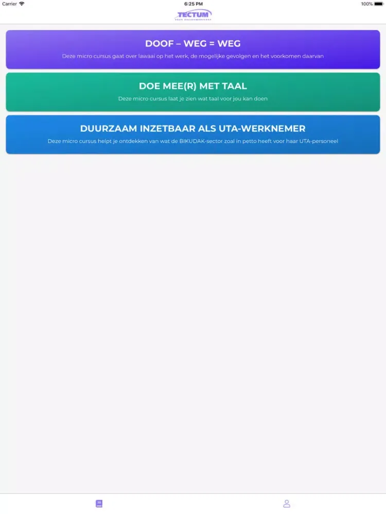 Screenshot di TECTUM Microlearning iPad 