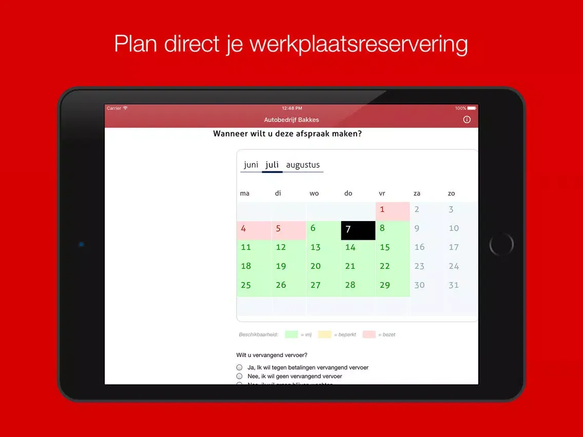 Tangkapan layar Autobedrijf Bakkes iPad 