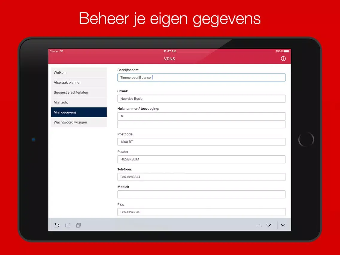 v.d. Nieuwenhuijzen Auto's iPad  스크린샷
