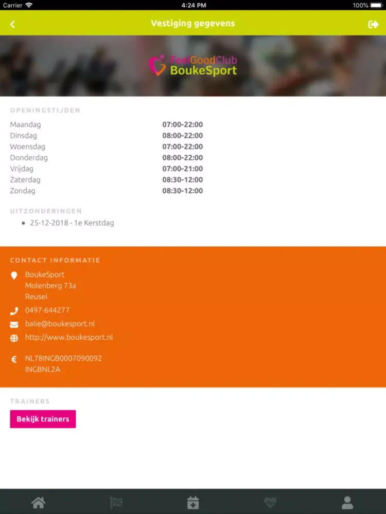 Tangkapan skrin BoukeSport - FeelGoodClub iPad 