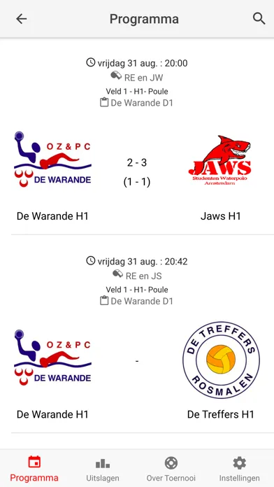 Captures d'écran de Warande Waterpolo Toernooi