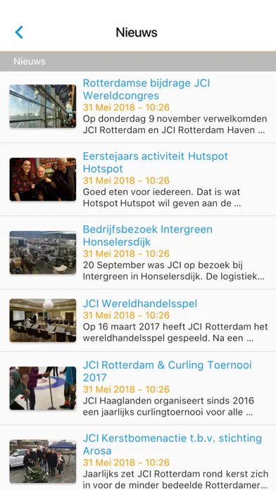 Capturas de tela do JCI App
