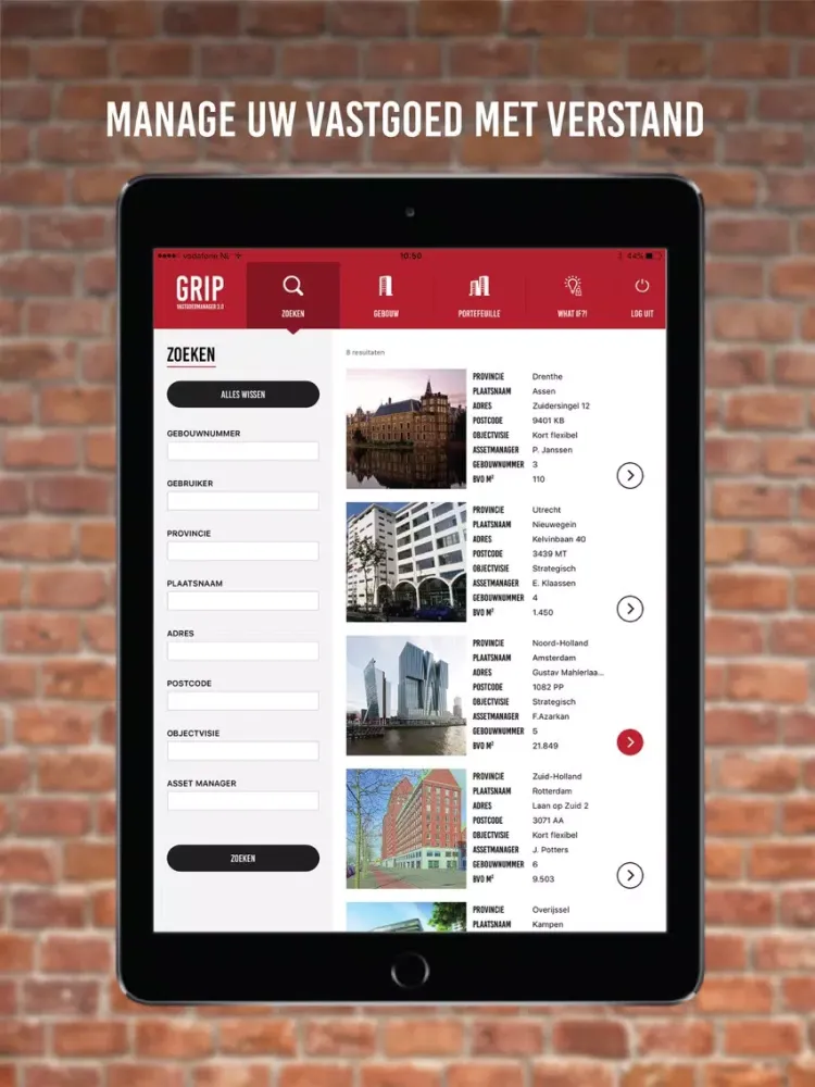 Captures d'écran de GRIP Vastgoedmanager iPad 