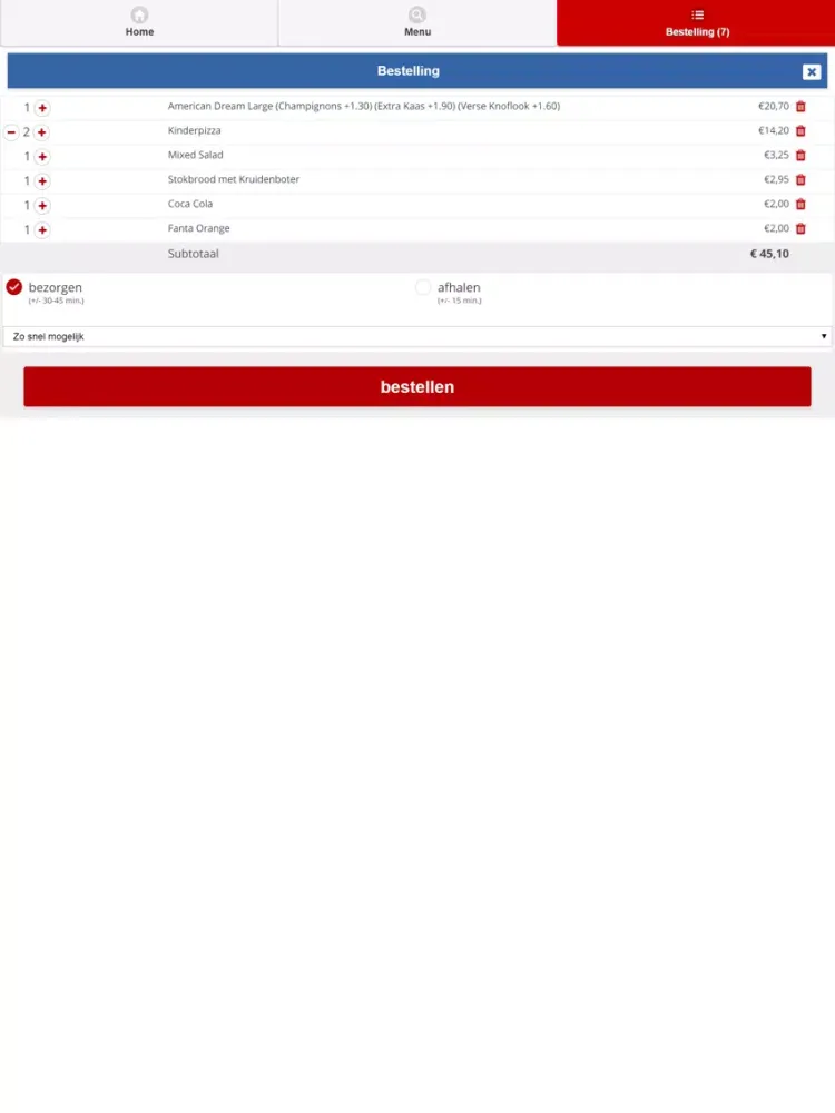 Original Pizza Company Putten iPad  Screenshots