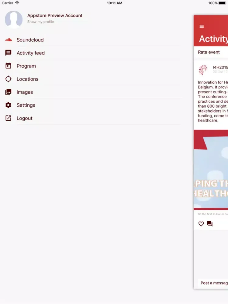 Zrzuty ekranu Innovation for Health 2019 iPad 