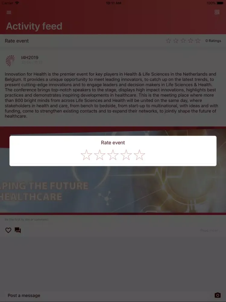 Zrzuty ekranu Innovation for Health 2019 iPad 