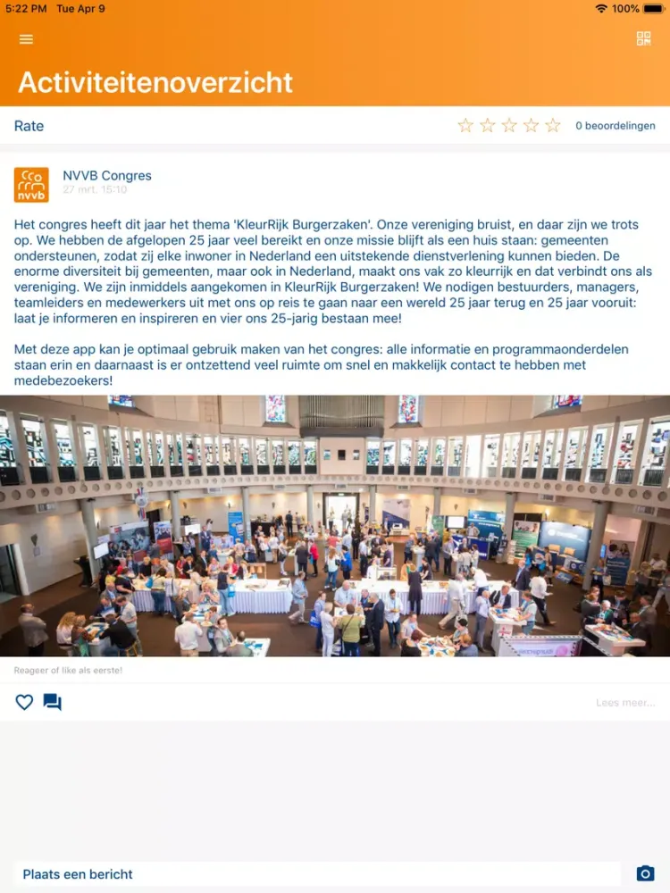 Tangkapan layar NVVB Congres 2019 iPad 
