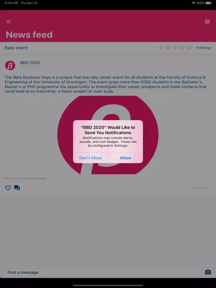Capturas de tela do Beta Business Days iPad 
