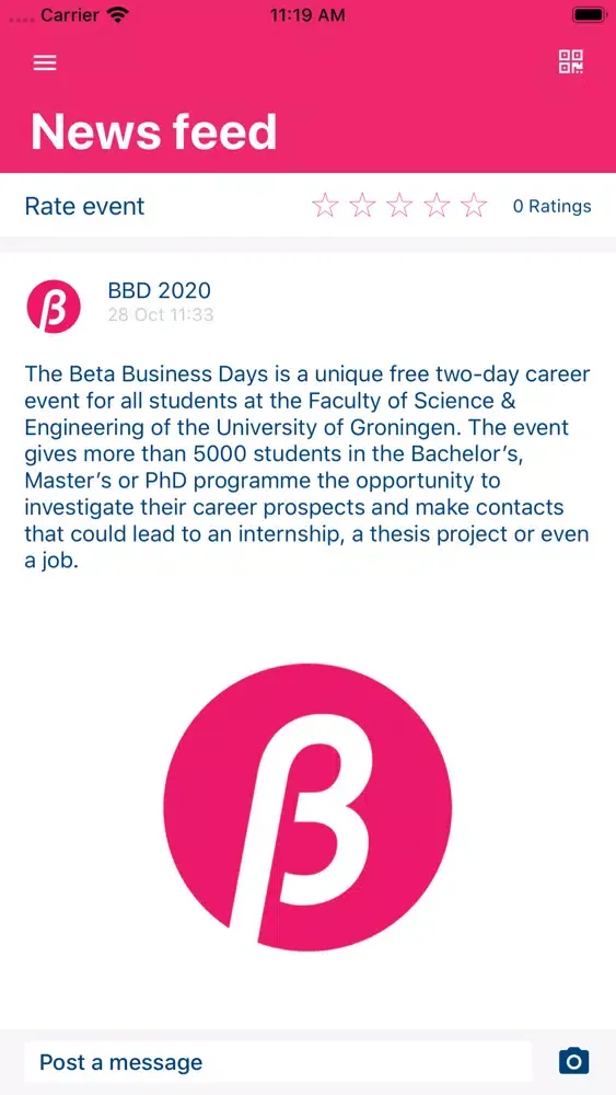 Capturas de tela do Beta Business Days