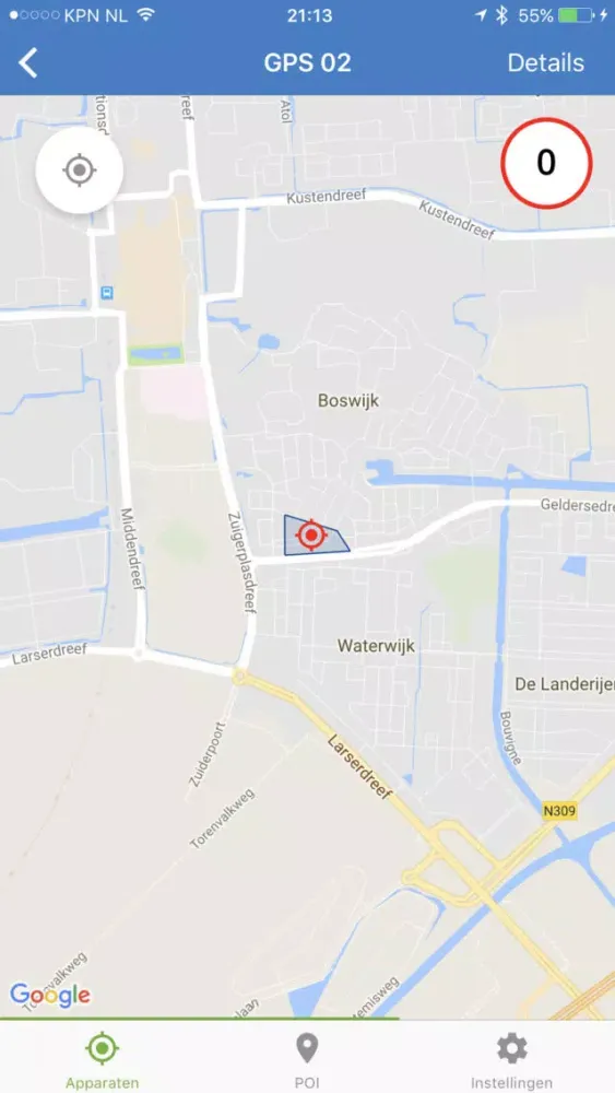 Capturas de tela do GPS Security