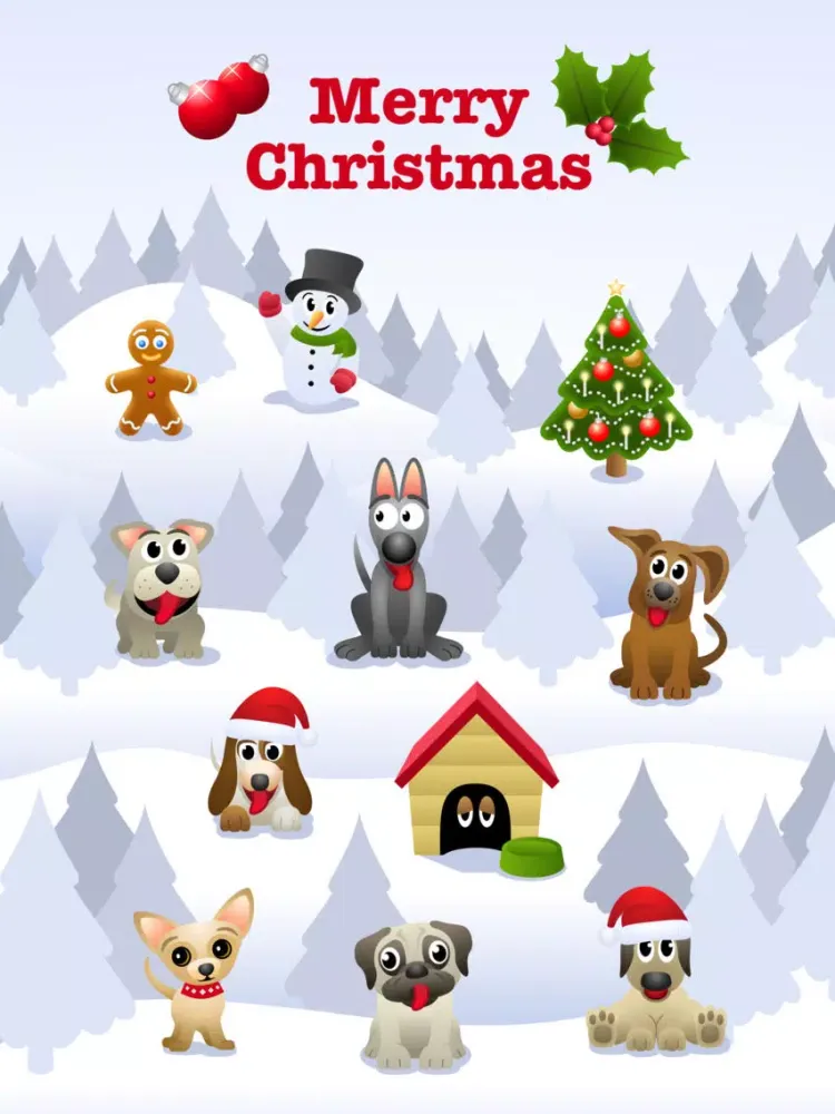 Скриншоты Dog Christmas stickers iPad 