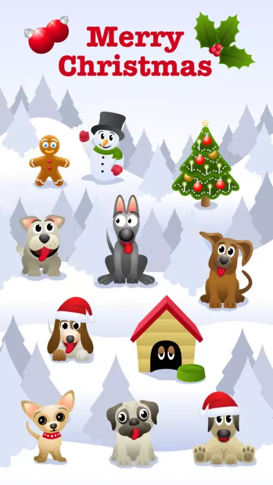 Скриншоты Dog Christmas stickers