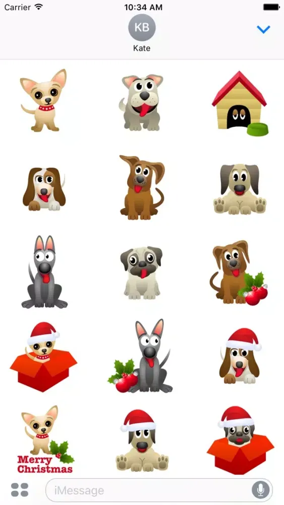 Скриншоты Dog Christmas stickers