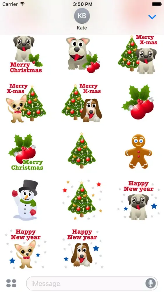 Скриншоты Dog Christmas stickers