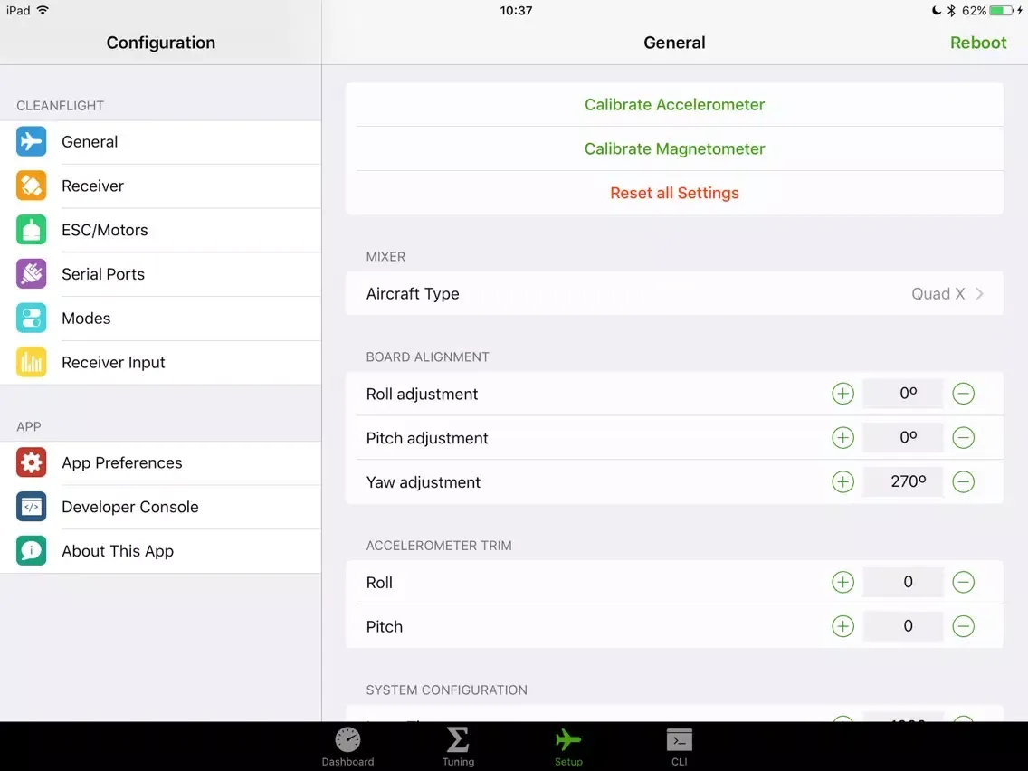 Capturas de pantalla de Eaze - Cleanflight Configurator iPad 