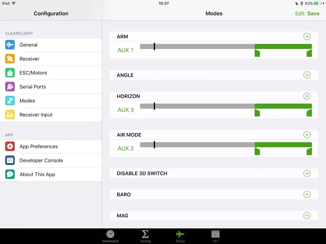 Capturas de pantalla de Eaze - Cleanflight Configurator iPad 