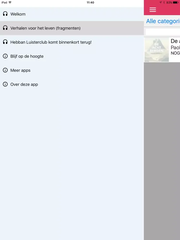 Hebban Luisterboek-app iPad  スクリーンショット