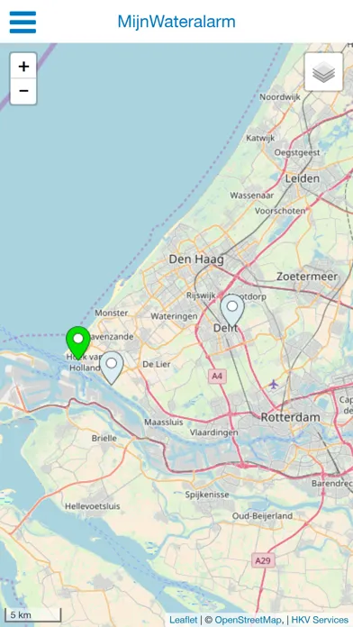 Screenshot di Mijn Wateralarm