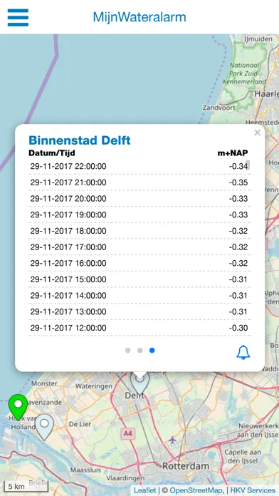 Screenshot di Mijn Wateralarm