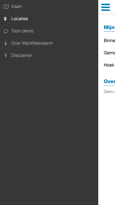 Screenshot di Mijn Wateralarm