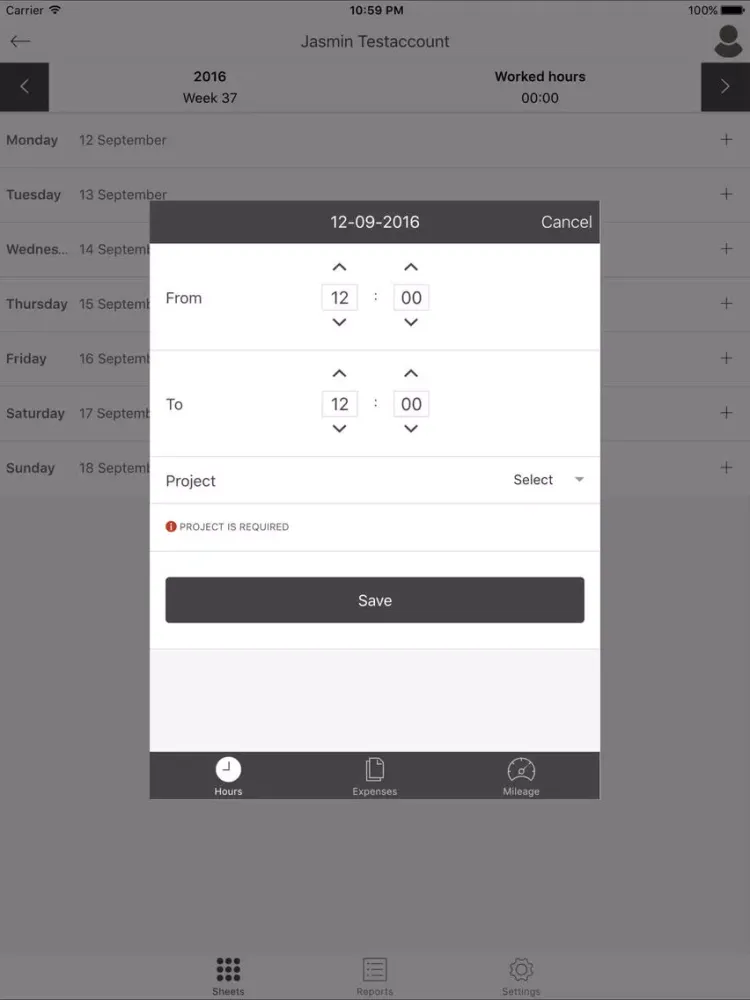 Zrzuty ekranu Hours - Timesheet Sharing iPad 