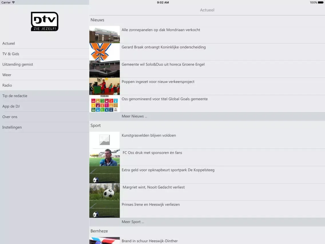 Ảnh chụp màn hình của DTV Den Bosch iPad 