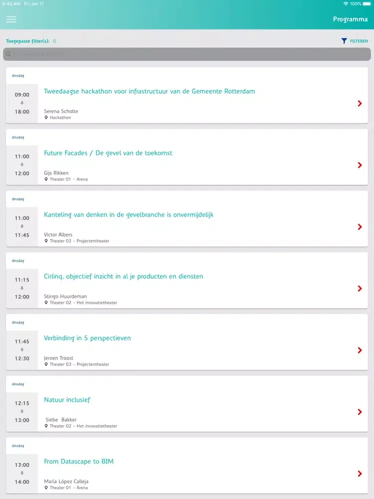 Capturas de tela do GEVEL 2020 iPad 