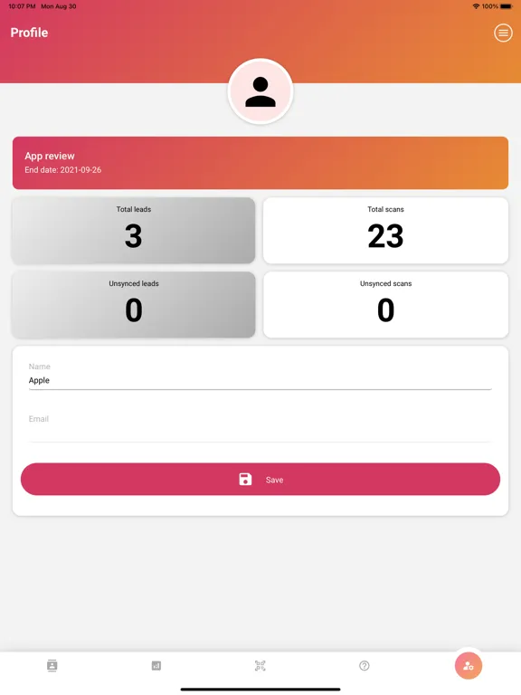 Capturas de pantalla de Intercambio Leadscan iPad 