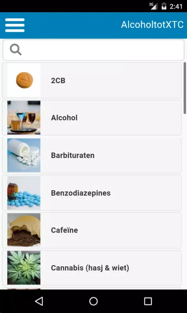 Van Alcohol tot XTC Screenshots
