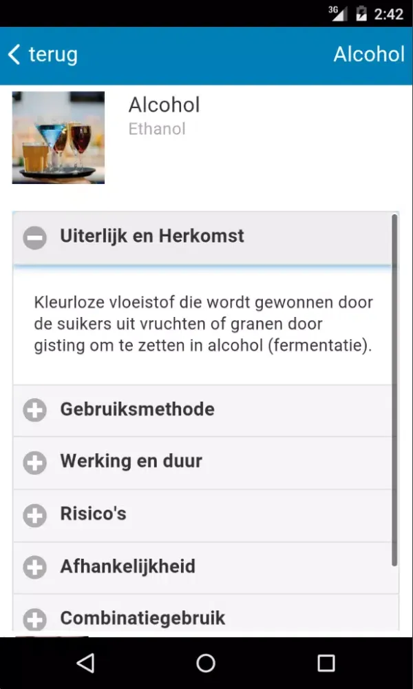 Van Alcohol tot XTC Screenshots