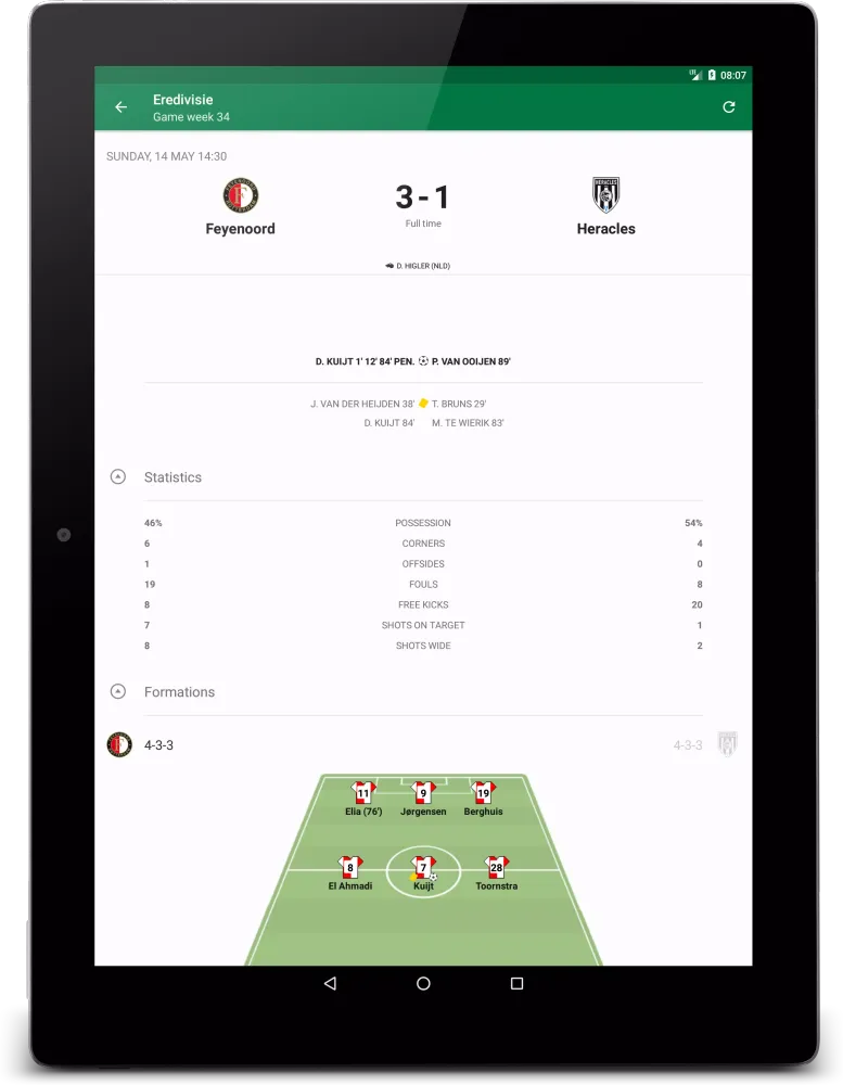Скриншоты Eredivisie Live