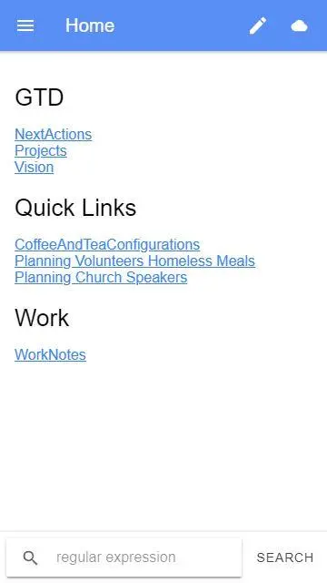 Screenshot di Personal Wiki