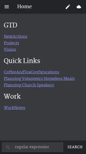 Screenshot di Personal Wiki