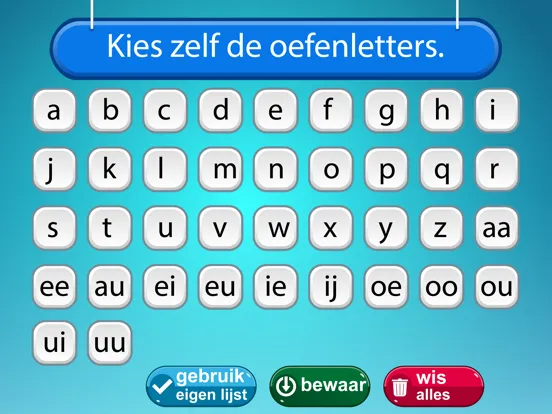 Tangkapan layar Letters flitsen, letters leren iPad 