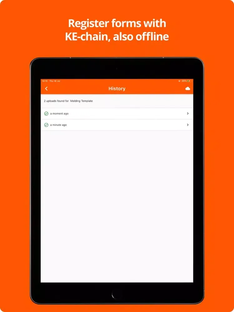صور KE-chain Meldingen App iPad 