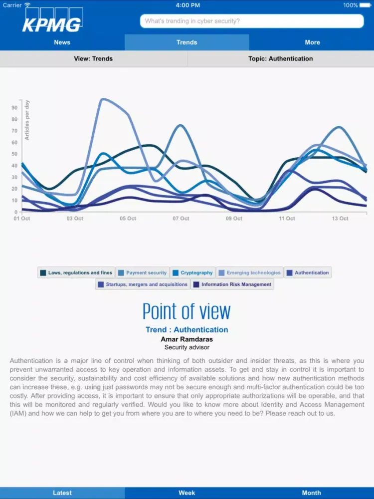 Tangkapan skrin Cyber News and Trends iPad 
