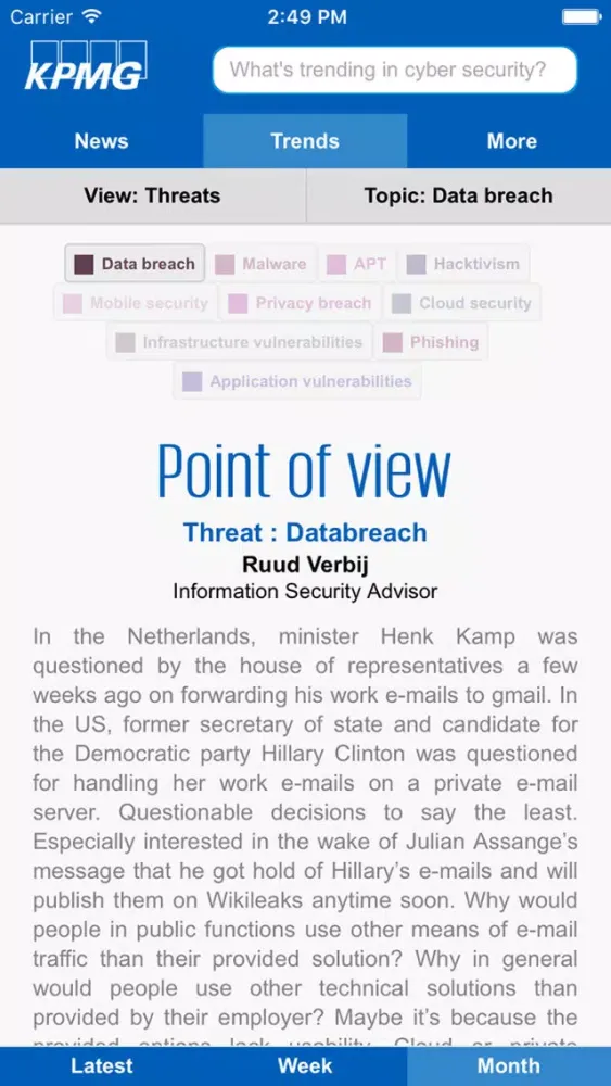 Tangkapan skrin Cyber News and Trends