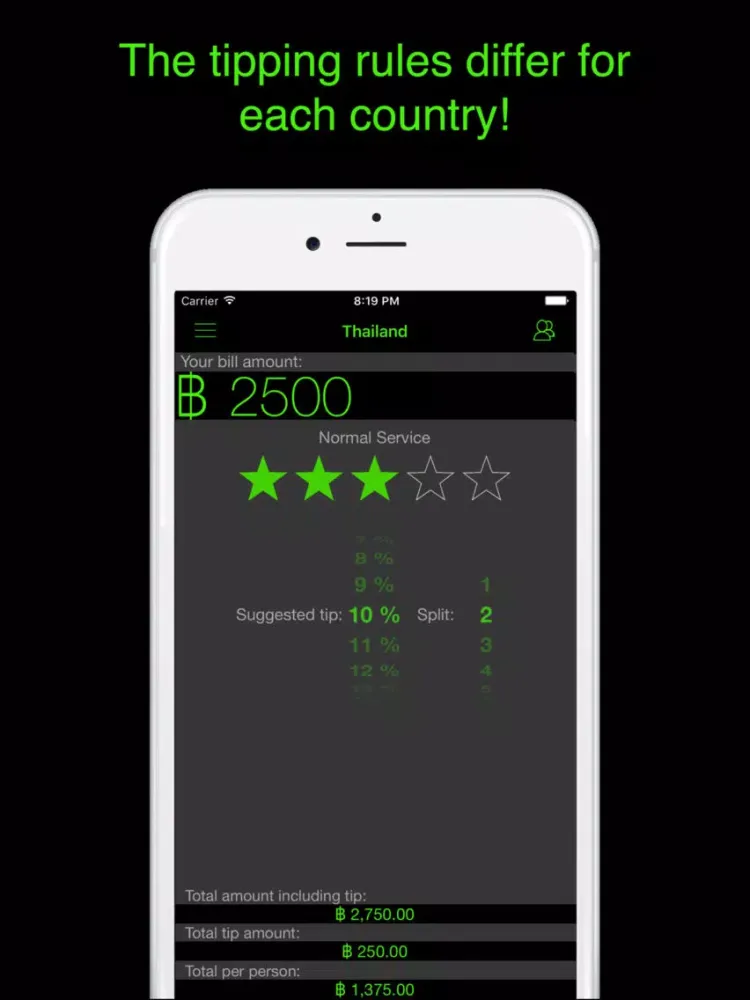 Zrzuty ekranu Asia Tip Calculator - for all Asian countries iPad 
