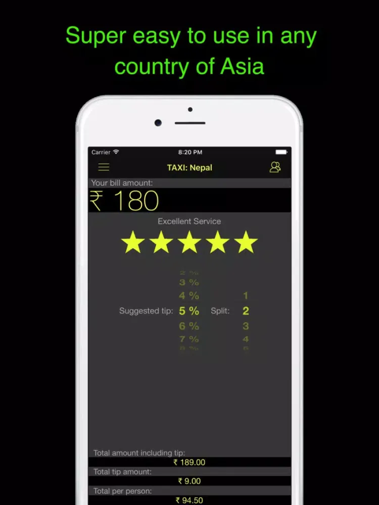 Zrzuty ekranu Asia Tip Calculator - for all Asian countries iPad 