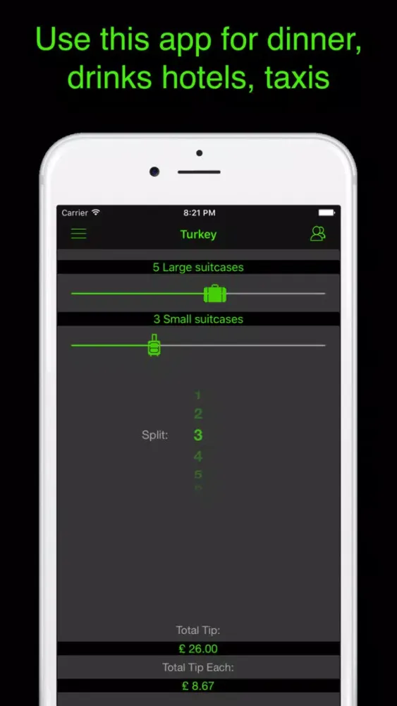 Zrzuty ekranu Asia Tip Calculator - for all Asian countries