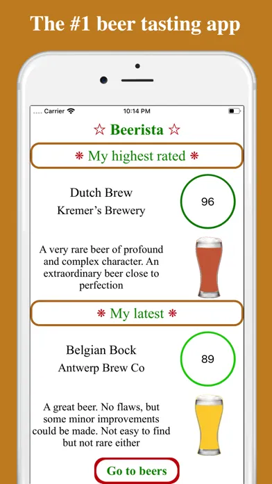 Beerista, the beer tasting app Screenshots