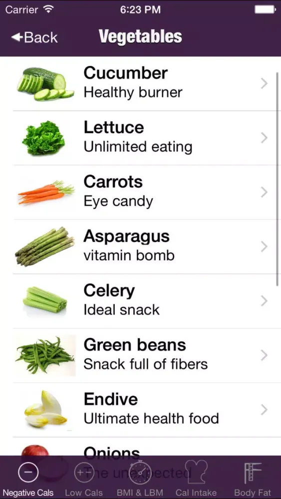 negative calorie weight loss tool 스크린샷