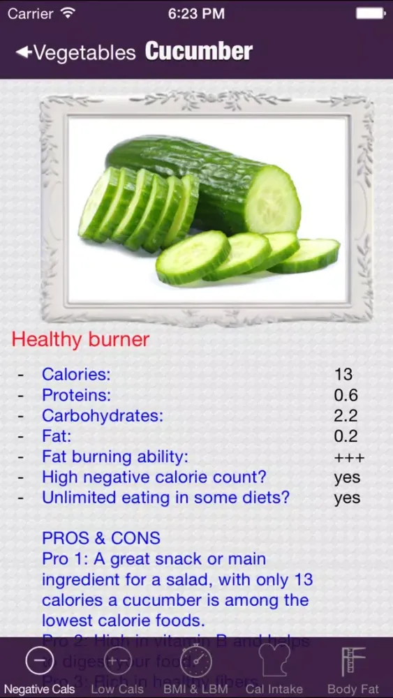negative calorie weight loss tool 스크린샷
