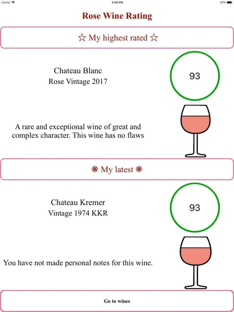 Rose Wine Rating iPad  স্ক্রিনশট