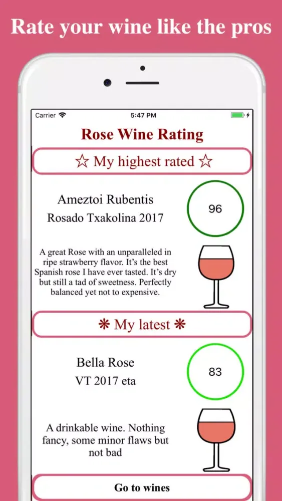 Rose Wine Rating স্ক্রিনশট